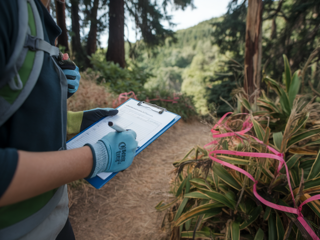 how to document and report invasive plant species you find on a trail to support local conservation