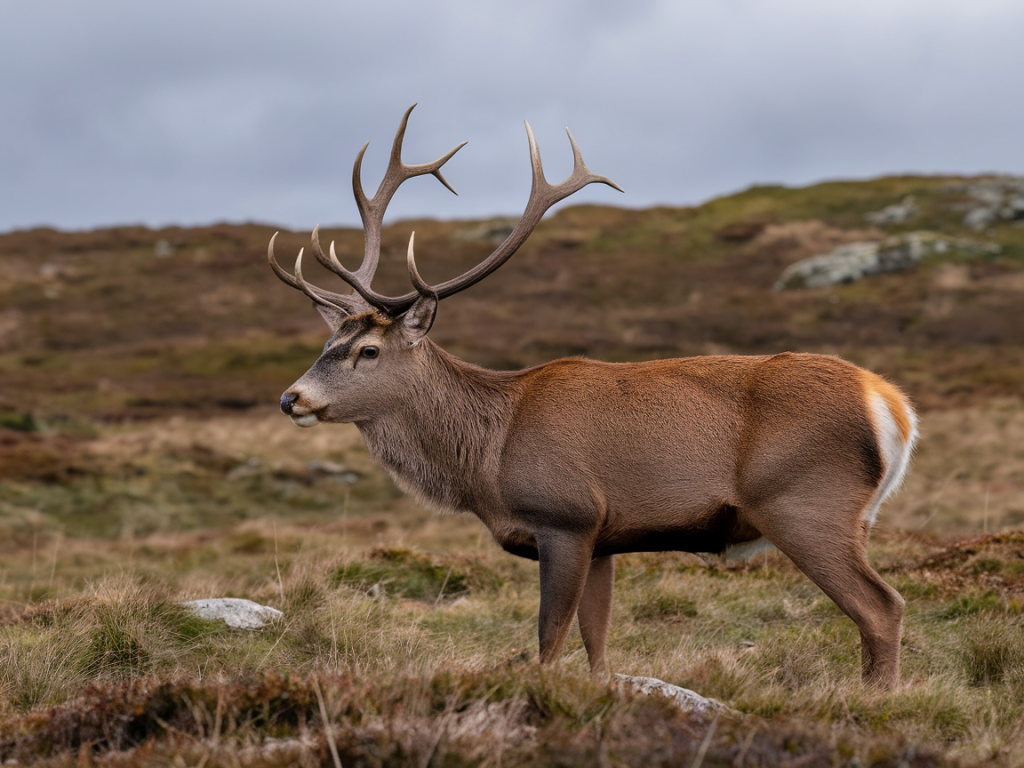 what to look for when identifying red deer vs fallow deer on open moorland