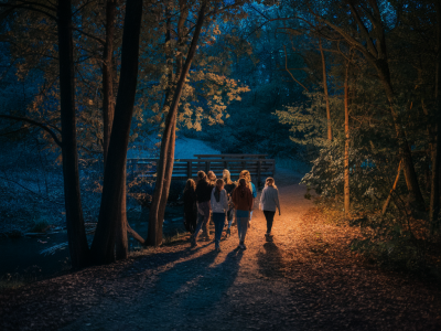how to lead a youth group on a beginner-friendly night walk while minimising disturbance to wildlife
